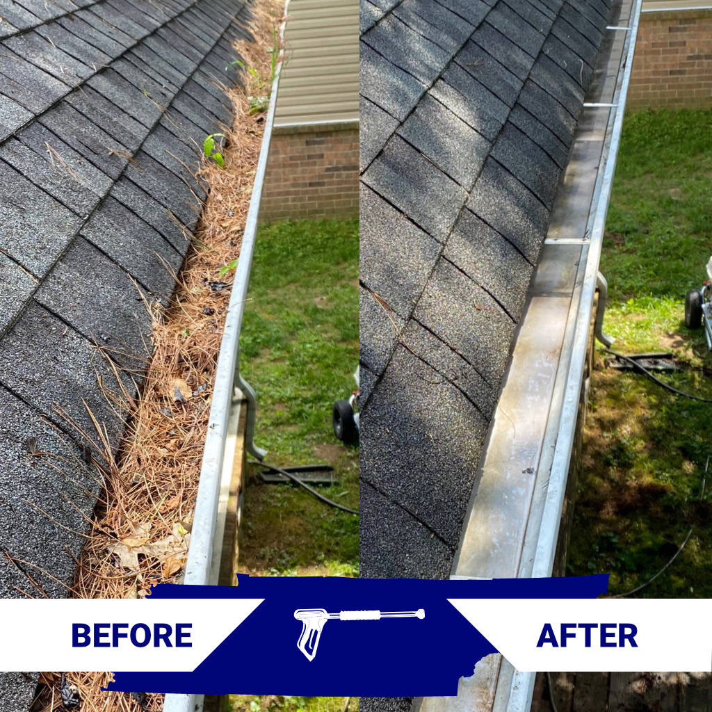 Gutter Cleaning Before And After